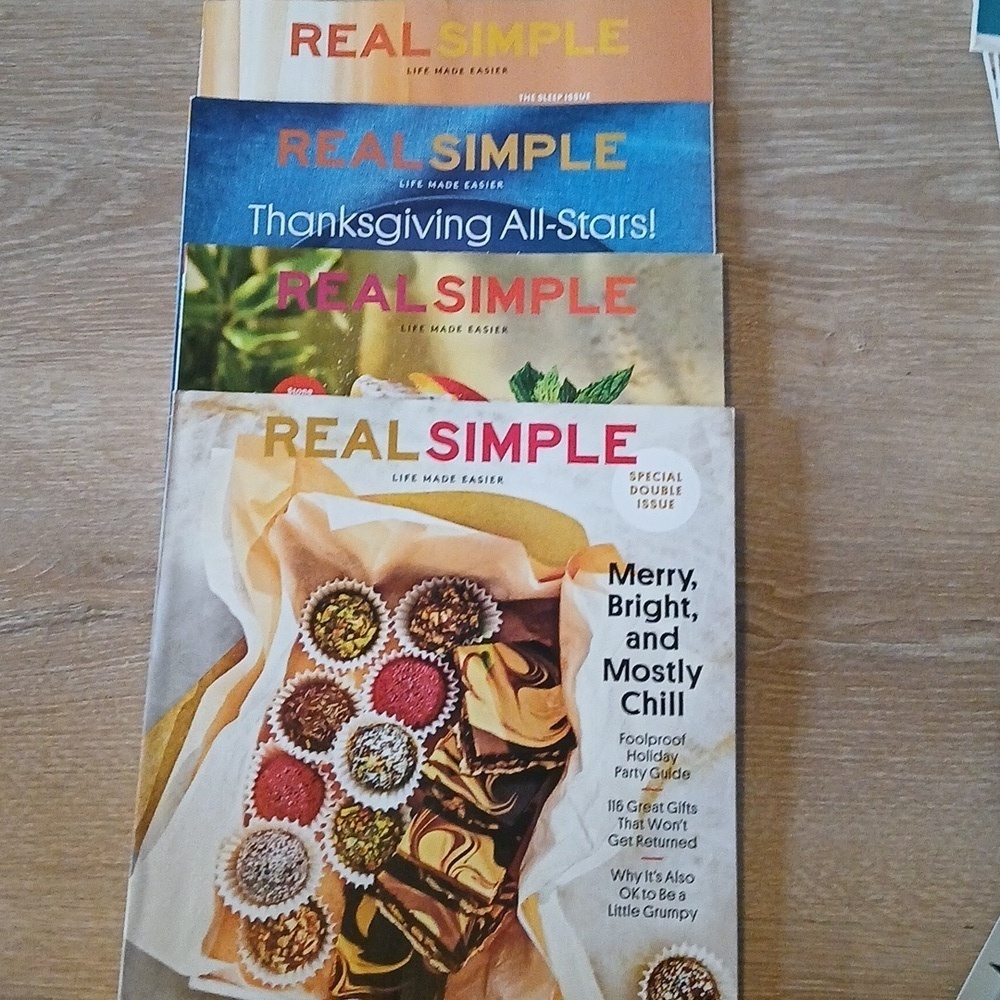 Real Simple Magazine Lot of 4 Issues Cooking, Spa, Health, and Lifestyle